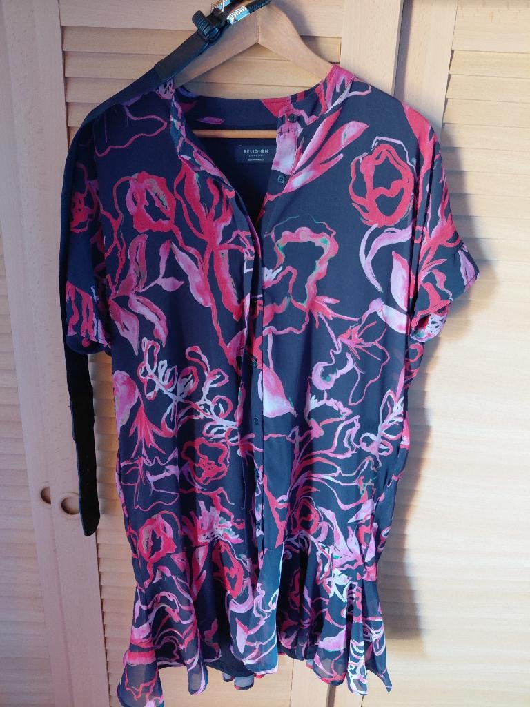 Robe fluide Religion London XS – imprimé floral rose/noir, Vêtements | Femmes, Robes, Comme neuf, Taille 36 (S), Noir, Enlèvement