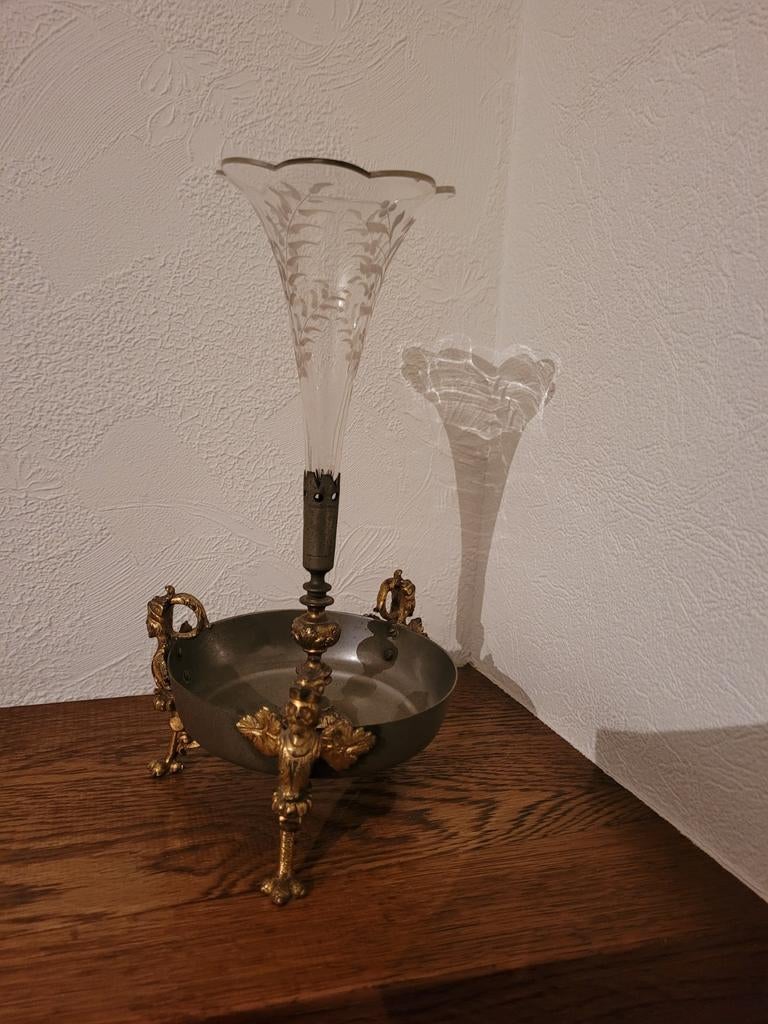 Antieke Art Nouveau cornet vaas H26cm, Antiek en Kunst, Ophalen