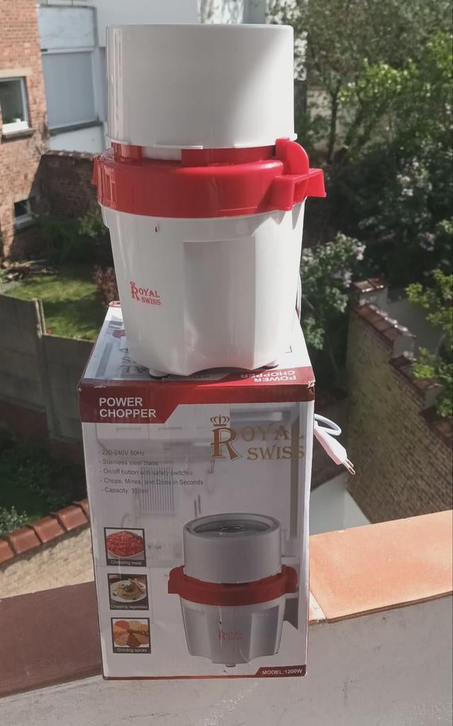 Mini Hachoir Électrique Royal Swiss 1200W – Neuf, Maison & Meubles, Enlèvement, Neuf, Autres matériaux, Autres types