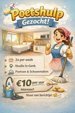 Poetshulp gezocht – Regio Genk, Vacatures, Vacatures | Schoonmaak en Facilitaire diensten