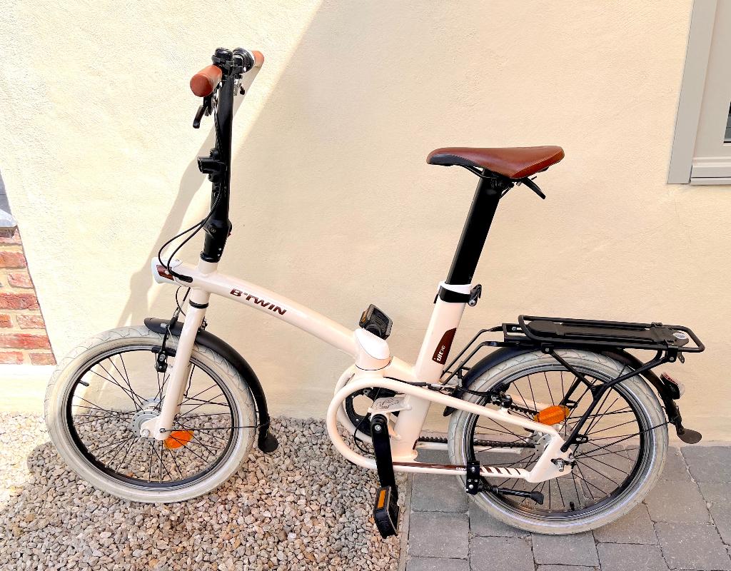 Btwin Tilt 740 plooifiets, 20 inch of meer, Gebruikt, Versnellingen, Totaal opvouwbaar