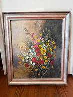 Schilderij met kader - bloemen - olie op doek, Ophalen