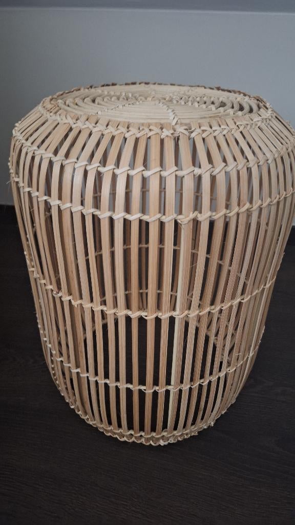 Bijzet tafel - bamboe - riet, Huis en Inrichting, Tafels | Bijzettafels, Ophalen, Minder dan 55 cm, Rond, Nieuw