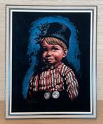 Vintage Fluweel schilderij Martinus - jongeman, Antiek en Kunst, Ophalen