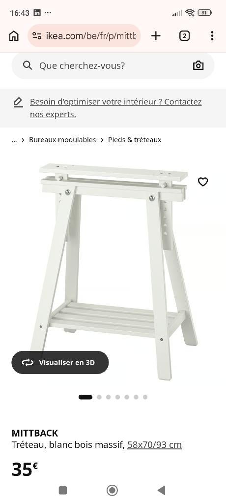 Tréteaux Ikea bureau, Neuf, Autres types, Enlèvement, IKEA