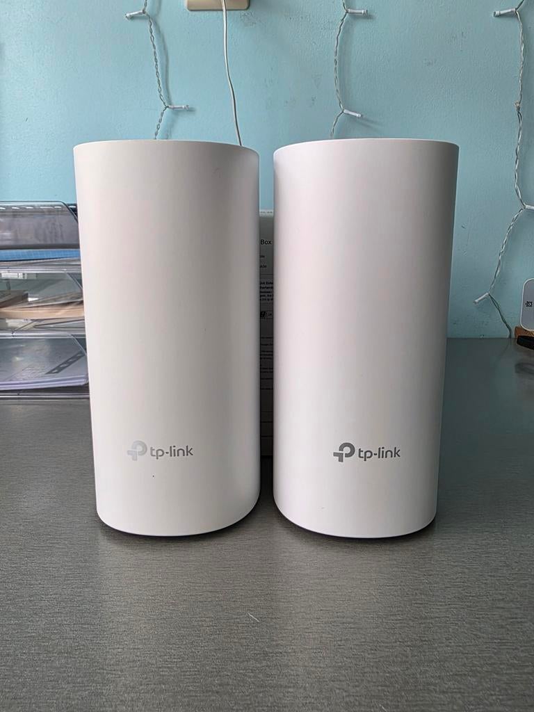 Deco E4R set van 2 met voeding en ethernetkabel, Computers en Software, WiFi-versterkers, Ophalen, Nieuw, TP-Link