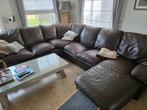 Natuzzi lederen salon bruin, Banc d'angle, Quatre personnes ou plus, Enlèvement, Utilisé