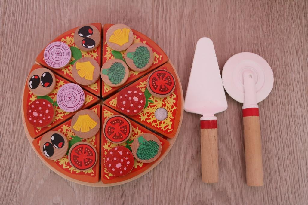 Houten speelgoed pizza, Ophalen, Gebruikt, Hout, Speelkeuken-accessoire