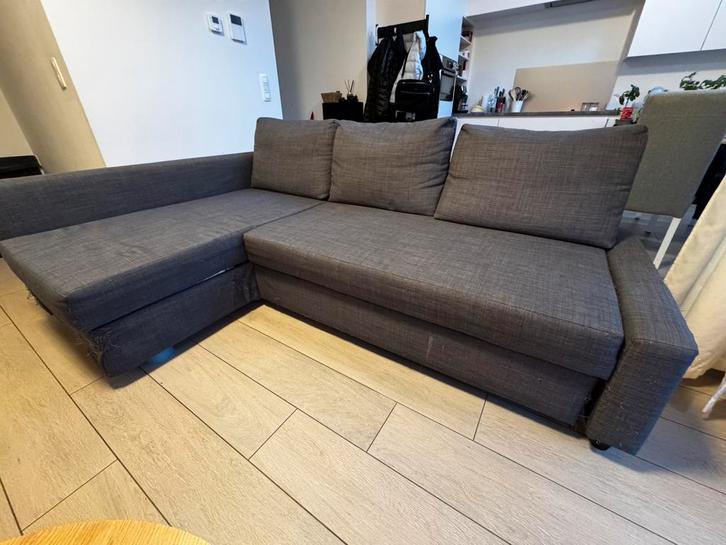 Hoekbank te koop, grijze kleur, Maison & Meubles, Canapés | Coins salons complets, Utilisé, Tissus, Enlèvement