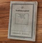 Duitse WO2 Kraftfahrzeugbrief, Ophalen of Verzenden