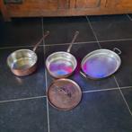 Poêles en cuivre (poêle basse, poêle supérieure et poêle à p, Enlèvement ou Envoi, Plaque céramique, Utilisé, Autres matériaux