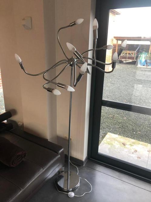 Staande lamp verchroomd, Huis en Inrichting, Lampen | Vloerlampen, Zo goed als nieuw, Ophalen