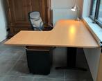 Grote bureau in hoogte verstelbaar met ladeblok en stoel, Huis en Inrichting, Ophalen, In hoogte verstelbaar, Zo goed als nieuw