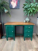 Charmant bureau vintage en vert héritage (chêne), Maison & Meubles, Bureaux, Enlèvement, Comme neuf, Bureau