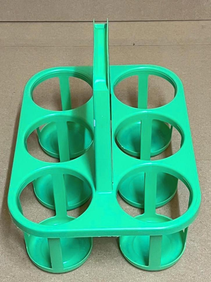 Groene vintage flessendrager, Antiquités & Art, Curiosités & Brocante, Enlèvement ou Envoi