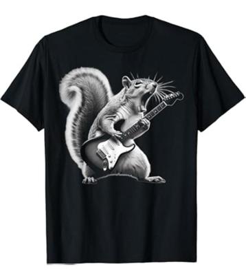 T-shirt Rock Squirrel - Eekhoorn met gitaar - NIEUW! beschikbaar voor biedingen