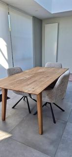 Massief eiken tafel 1 jaar oud, Ophalen, Eikenhout, 50 tot 100 cm, Zo goed als nieuw