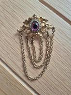 Oude vintage stenen kettingbroche, Ophalen of Verzenden, Zo goed als nieuw