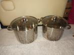 Casseroles INOX  15 et 10 litres, Ophalen, Zo goed als nieuw, Inox, Keramische plaat