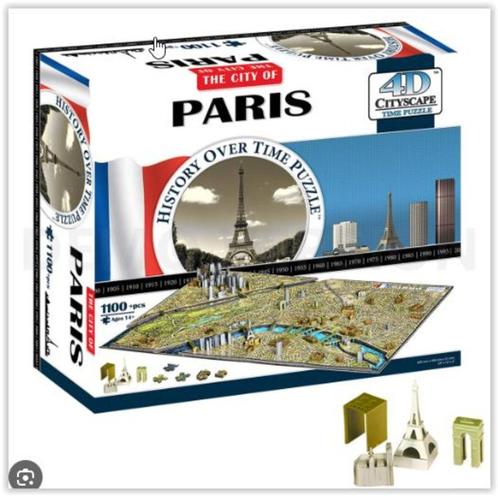 Parijs 4d puzzel, 1100 St. , compleet!, Hobby en Vrije tijd, Denksport en Puzzels, Zo goed als nieuw, Legpuzzel, 500 t/m 1500 stukjes