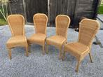 Rieten stoelen, Huis en Inrichting, Stoelen, Riet of Rotan, Vier, Gebruikt, Bruin
