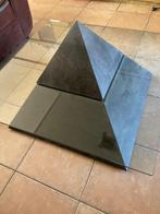 Salontafel piramide in blauwsteen en glas, 100 tot 150 cm, 100 tot 150 cm, Gebruikt, Glas