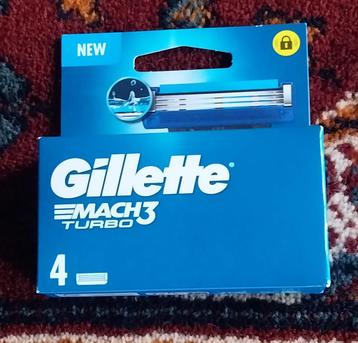 1 x 4 gillette mach3 turbo, Enlèvement ou Envoi, Neuf, Tout le visage, Soins