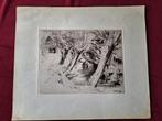 Rivier wegje door Armand APOL, Antiek en Kunst, Kunst | Etsen en Gravures, Ophalen of Verzenden