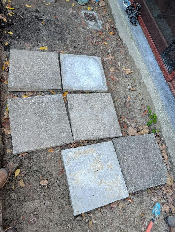 15m² betontegels voor koer, terras, tuinpad, ..., Tuin en Terras, Tegels en Klinkers, Gebruikt, Terrastegels, Beton, 10 m² of meer