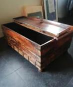 Prachtige grote oude houten kist/ salontafel 110cmx83cmx56cm, Huis en Inrichting, Tafels | Salontafels, Gebruikt, Ophalen