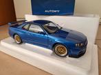 Nissan Skyline R34 BBS edition Bayside Blue AUTOART 1/18 Nie, Ophalen of Verzenden, Nieuw, Auto, Autoart