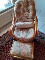 Rieten zetel met voetbakje, Huis en Inrichting, Stoelen, Ophalen, Zo goed als nieuw, Eén