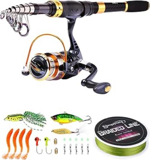 Sougayilang Telescopische hengel SNELLE GRATIS LEVERING, Watersport en Boten, Hengelsport | Witvissen, Nieuw, Complete set, Verzenden