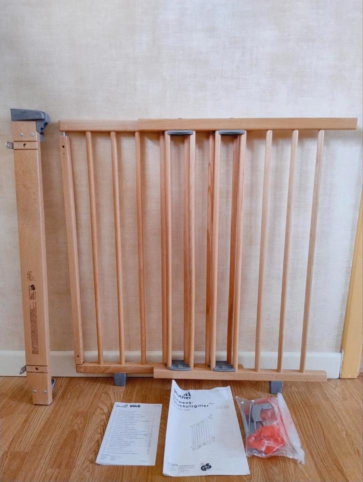 Barrière de porte Geuther, Kinderen en Baby's, Traphekjes, Gebruikt, Klemhekje, Hout, 100 tot 115 cm, Ophalen