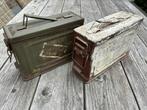 2 stuks speciale US WW2 .30 Cal ammo cans, Battle of Bulge, Verzamelen, Ophalen of Verzenden