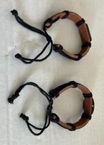 LOT Armband halskett. hanger koord leder (apart zie omschr), Ophalen, Gebruikt, Zwart, Leer