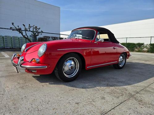 Porsche 356 BT5 Cabrio 1962, Auto's, Porsche, Particulier, Benzine, Cabriolet, Handgeschakeld, Rood, Zwart, Leder, Ophalen