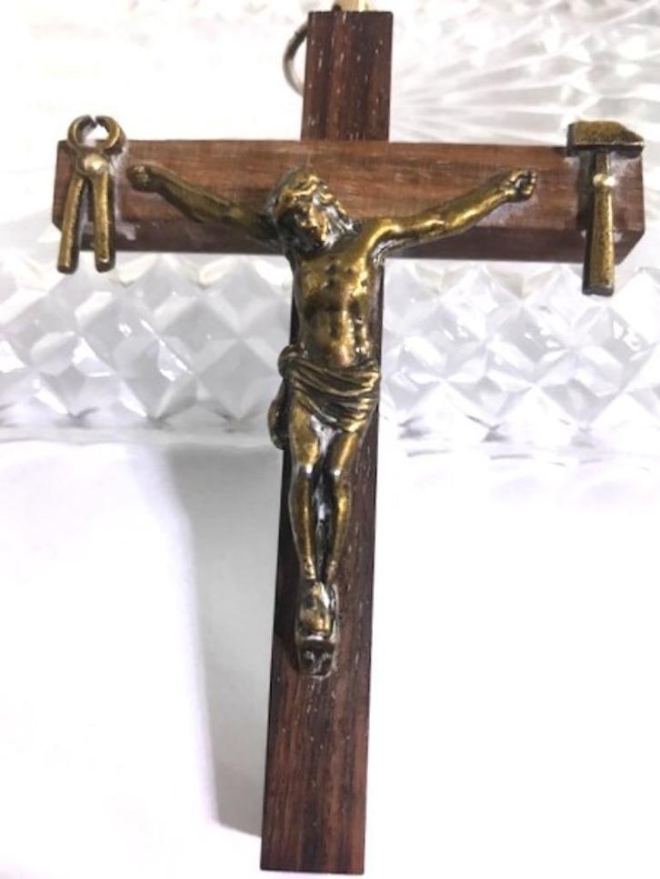 Hanger Kruis Groot Paterskruis brons Christus Vintage🙏🤗👌, Antiek en Kunst, Antiek | Religieuze voorwerpen, Ophalen of Verzenden