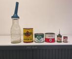 Diverse oude olieblikken en flessen, Verzamelen, Merken en Reclamevoorwerpen, Verpakking, Gebruikt, Ophalen of Verzenden