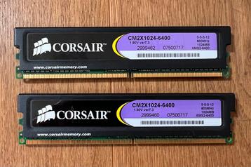 Corsair DDR 2 Gb, Informatique & Logiciels, Mémoire RAM, Enlèvement, Comme neuf, DDR, 2 GB