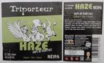 Étiquette de bière Triporteur Haze NEIPA Brasserie BOM 12a5, Envoi, Utilisé