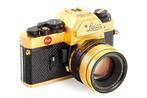 Leica R3 édition dorée limitée 1979 full set mint, TV, Hi-fi & Vidéo, Appareils photo analogiques, Envoi, Comme neuf, Reflex miroir