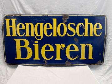 Emaille Bord “ Hengelosche Bieren “aan beschikbaar voor biedingen