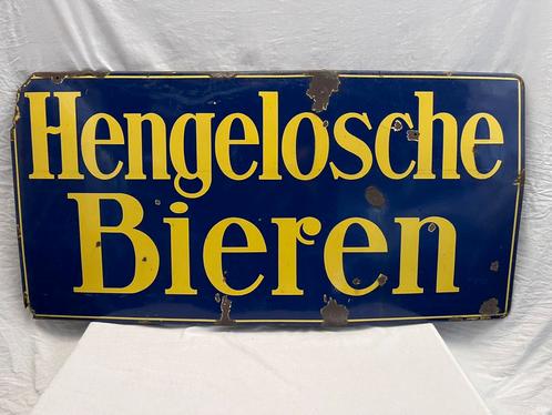 Emaille Bord “ Hengelosche Bieren “aan, Verzamelen, Merken en Reclamevoorwerpen, Ophalen