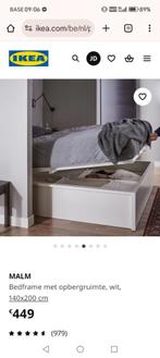 Bed met opbergruimte, Huis en Inrichting, Slaapkamer | Bedden, Ophalen, Zo goed als nieuw, Wit