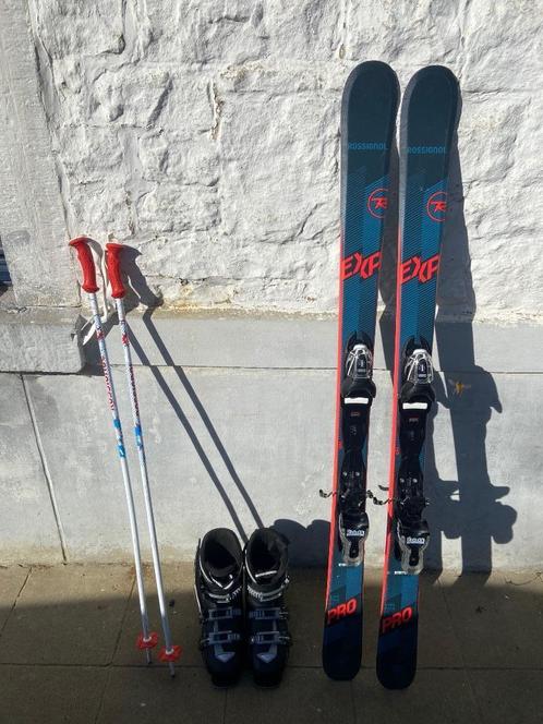 skis alpin + chaussures + bâtons - enfant/ado, Sports & Fitness, Ski & Ski de fond, Comme neuf, Skis, Rossignol, 100 à 140 cm