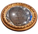 Miroir convexe avec cadre doré — 2e moitié du 20e siècle, Enlèvement ou Envoi, Rond, Moins de 50 cm, Moins de 100 cm