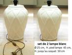 Set de 2 grands pieds de lampe faïence blanche –parfait état, Enlèvement, Neuf