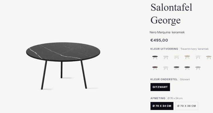 Nieuwe keramieken marmer salontafel met stalen onderstel, Huis en Inrichting, Tafels | Salontafels, Nieuw, Minder dan 50 cm, 50 tot 100 cm