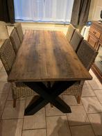 Tafel met 4 stoelen, Huis en Inrichting, Tafels | Eettafels, Ophalen, Gebruikt, 100 tot 150 cm, Vijf personen of meer